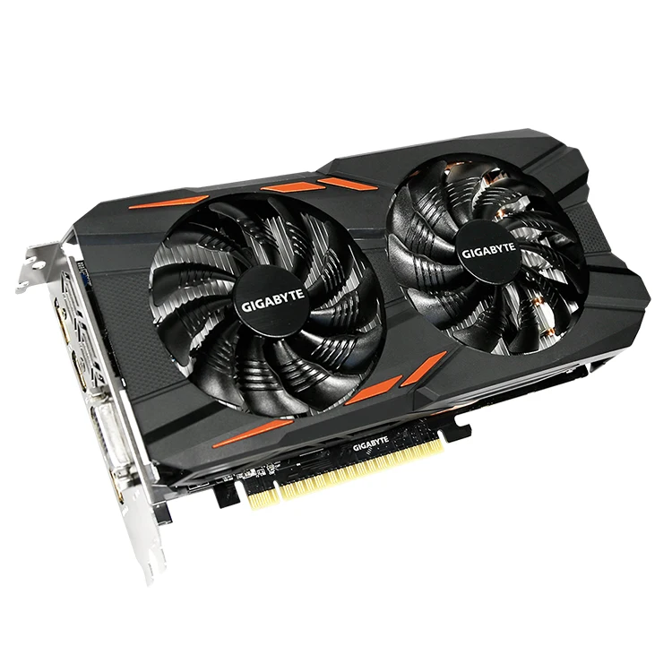 GIGABYTE NVIDIA GeForce GTX 1050 Windforce OC 2G GPU WINDFORCE 2X with Blade Fan Design Graphics Card (GV-N1050WF2OC-2GD)