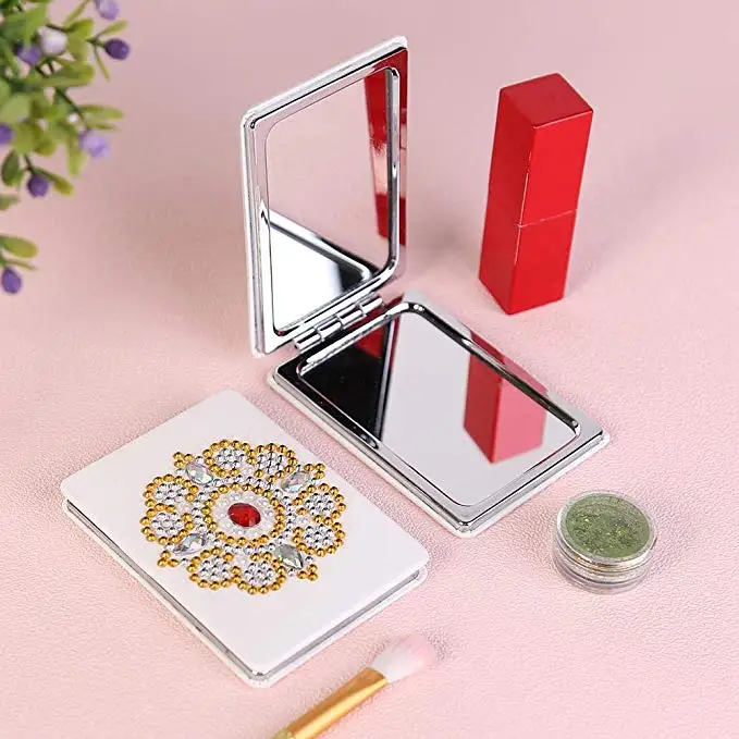 DIY Diamond Painting Kits Mini Rectangle Makeup Mirror DIY beads Mandala mirror