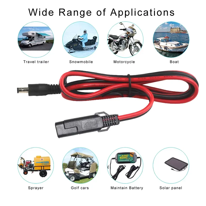 Quick Connect Disconnect Solar Extension DC Power Cord Waterproof 1M 2M Sae Connector Battery Charging Cable