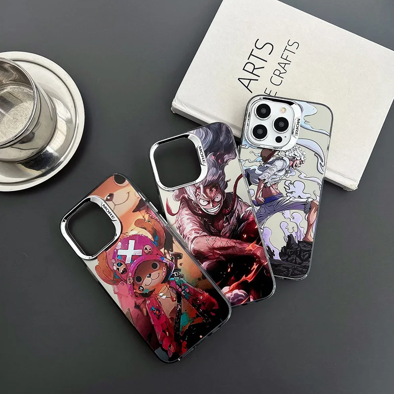 Cartoon Anime One Pieces Luffy Zoro Phone Cases for iPhone XR 11 12 13 14 15 16 Pro MAX Plus IMD Shockproof Mobile Phone Covers