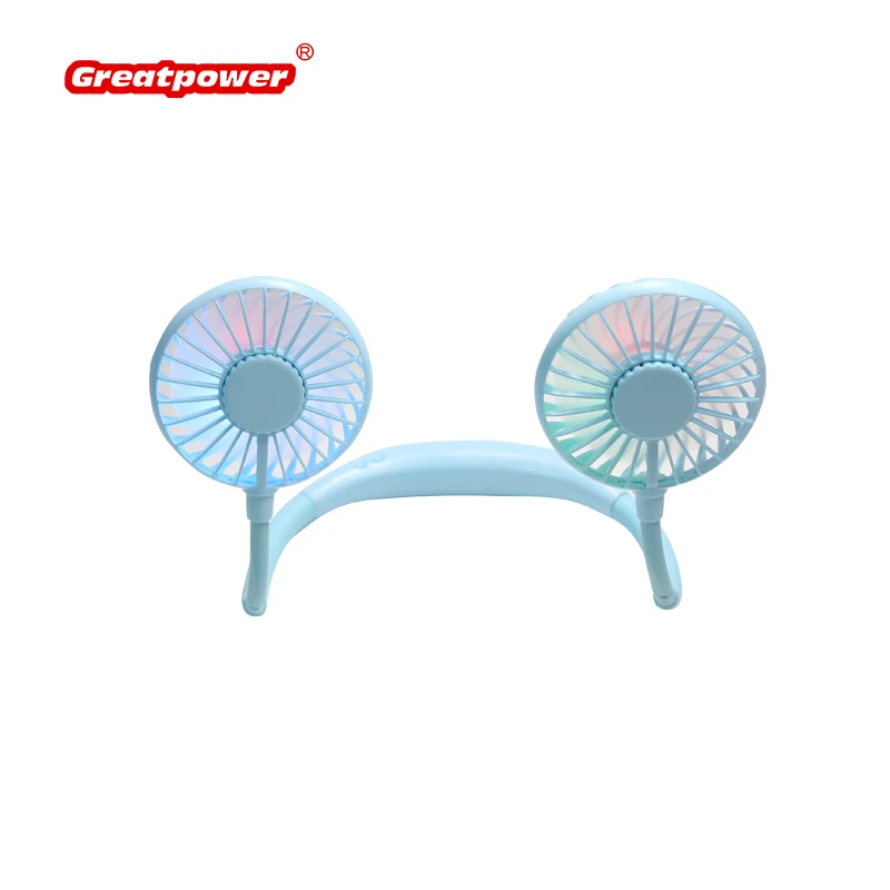 Hand Free Personal Fan Portable USB Battery Rechargeable  Wearable Neck Cooler Fan