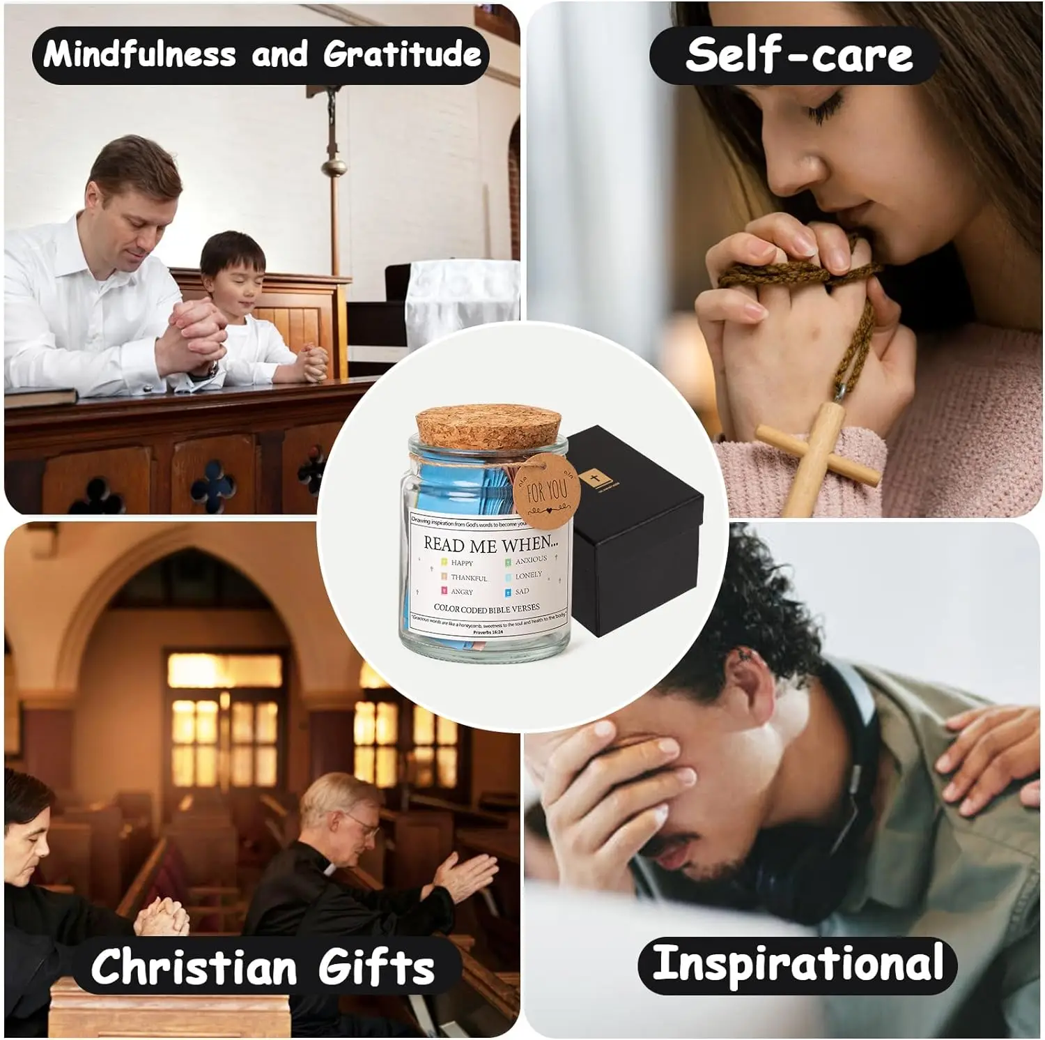 Spanish Prayer Jar  German Bible Verse Jar Bible Accessories Supplier 9 Emotions 1 Box Set for Christian Novelty Gifts