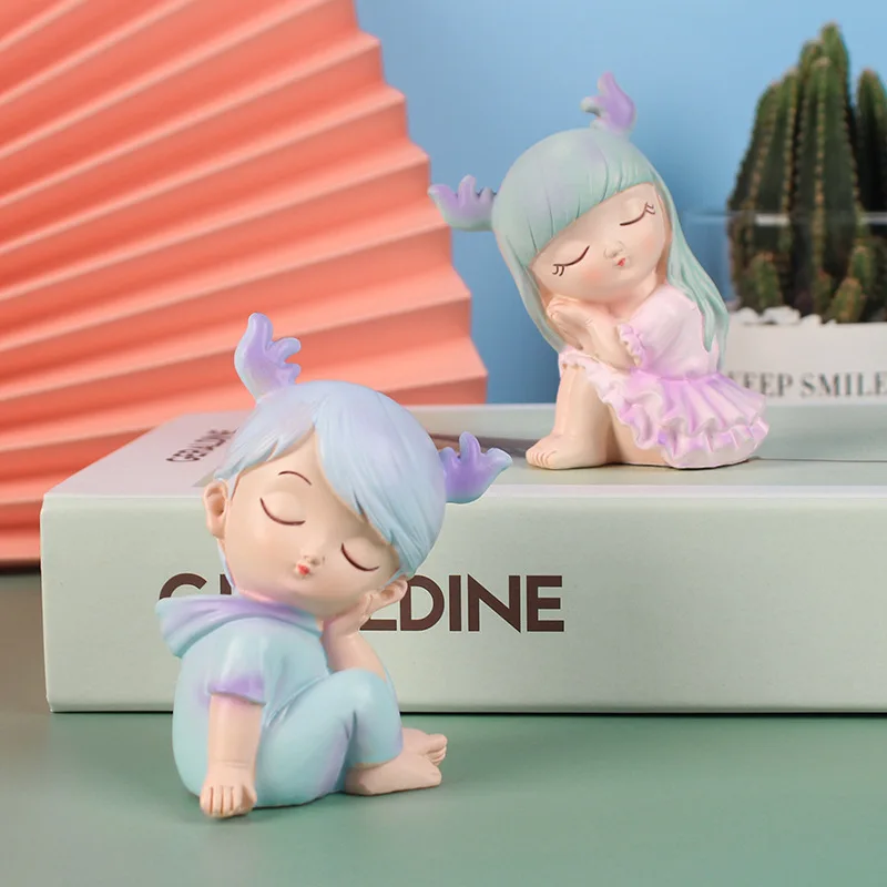 wholesale small collectible African Japan Indian custom resin fairies miniature tiny cute girl boy baby figurines