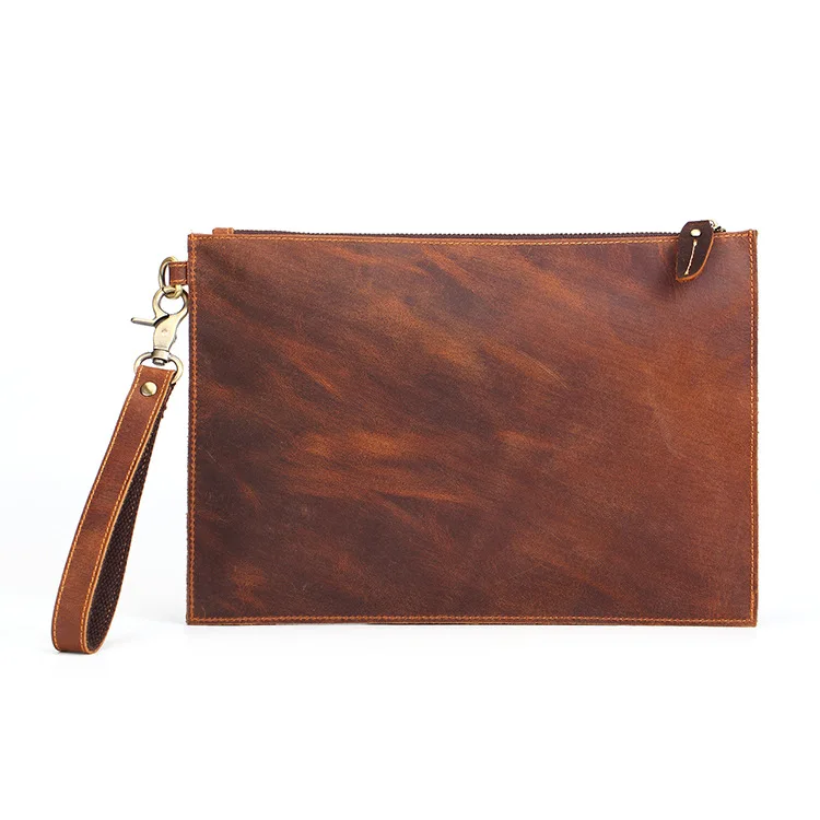 Винтажный мужской деловой Повседневный Кожаный клатч с ремешком