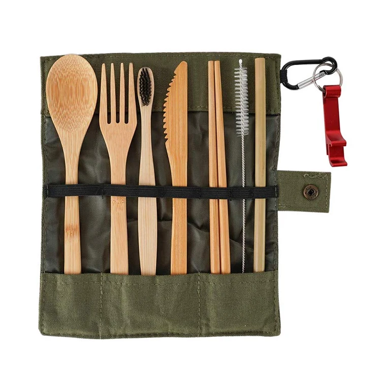 Simple Design Japanese bamboo cutlery/Flatware Set reusable bamboo spoon fork set Reusable Travel Cutlery