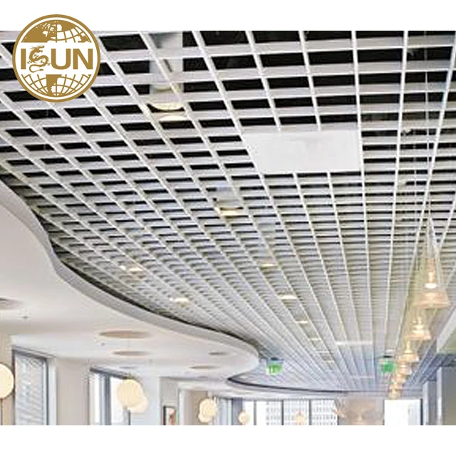 Metal Grid Ceiling with Pre Print Coating in Wooden Grain Aluminum Grille Ceiling