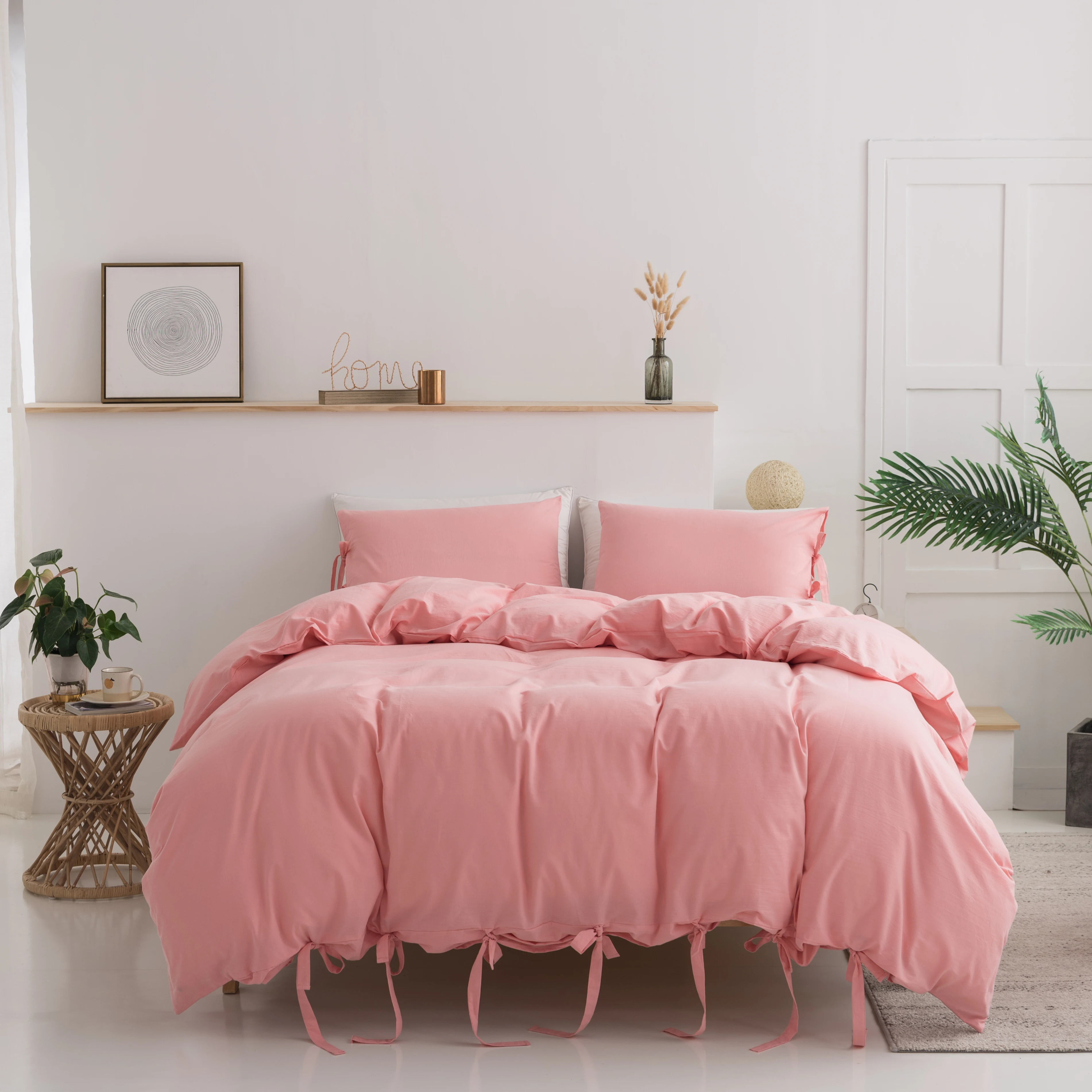 Недорогой комплект постельного белья из 100% полиэстера с двойным начесом из микрофибры, 4 шт./простыни, высококачественные дешевые комплекты постельного белья из микрофибры