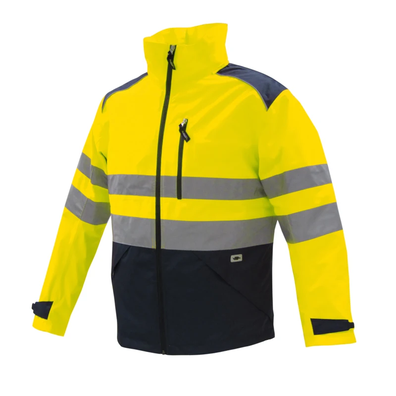 
high visibility safety workwear jacket with industrial TC reflective stripe 