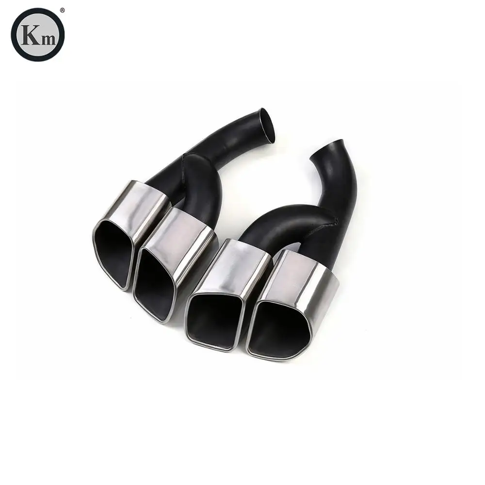 KM  for  Cayenne  Turbo style 958  2015-2017  exhaust tip exhaust pipes muffler tips tail pipe wire drawing