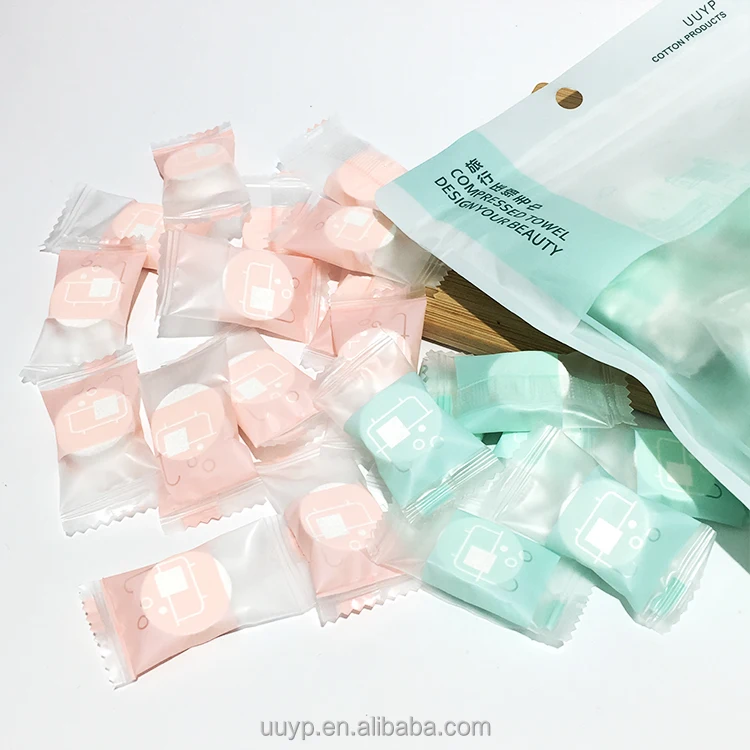 35 Pcs Candy Packed Cotton Diy Face Mask Sheet Facial Compressed Mask with Facial Mask Bowl