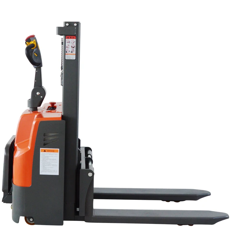 1Ton Hydraulic Drive Electric Hydraulic Stacker Forklift Pallet Truck High Lift Stacker for Building Material Shops