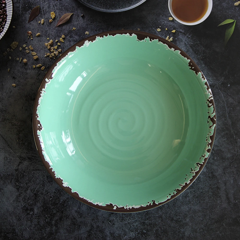 High Quality Different Color Support Custom Melamine Dinnerware Sets Melamine Dinner Set teal Melamine Tableware