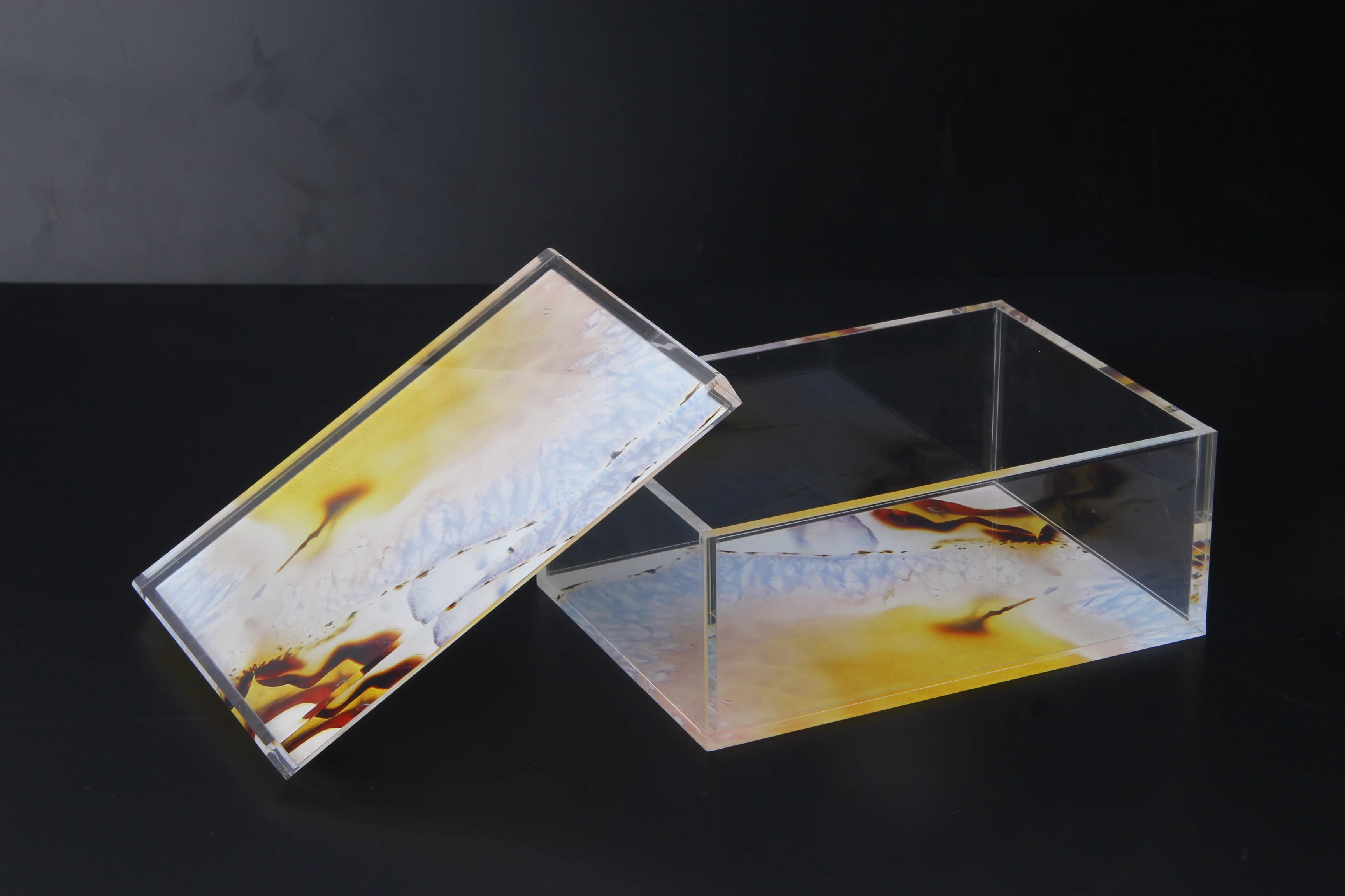 Factory Custom Cube Clear Acrylic Display Case 5 Side Sliding Lid Pocket Monster Booster Box/ Acrylic Booster Box Plexi Box OEM