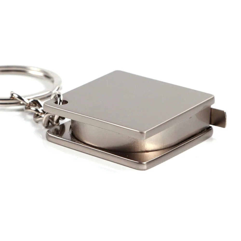 New Arrival Measuring Tools Stainless Steel Retractable Ruler Tape Measure Keychain Key Ring Gauging Tools Keyring Pull Ruler