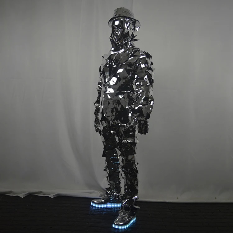 heavy metal mirror costume for nightclub/ adult mole costume mirror/ mirror costume props for bar