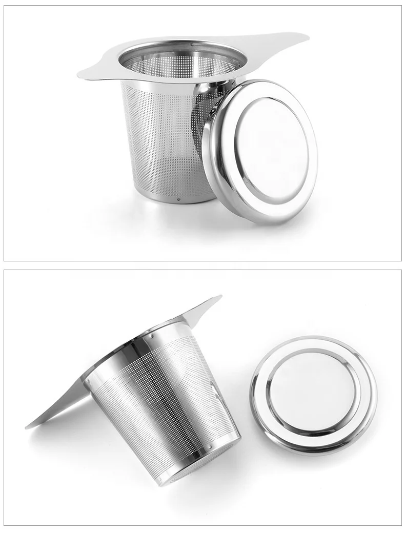 Wholesale amazon hotsale No Plastic 304 Loose Leaf  tea infuser strainers filters mesh  stainless steel with floding handle