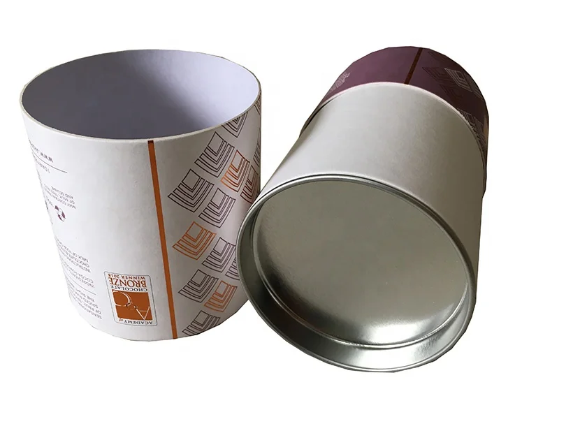 Christmas handmade chocolate gift paper tube packaging box with custom copper foil logo