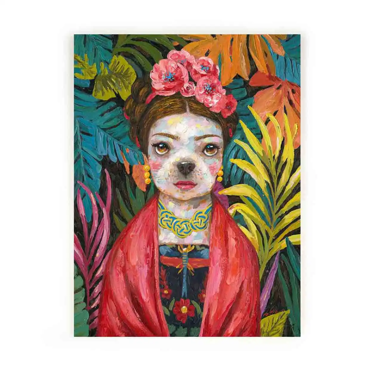 Картина из тропического леса с красочными животными, декоративная поп-арт 90*120 см, картина маслом на холсте для детской комнаты