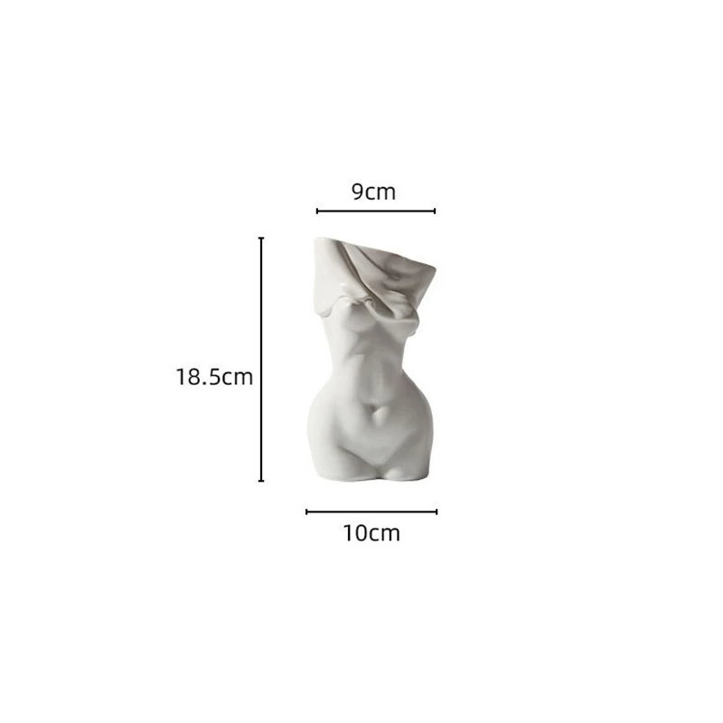 OEM DOM Female Body Floreros Chinese Ceramic Butt Vase mariage  Matte Women Flower Vase