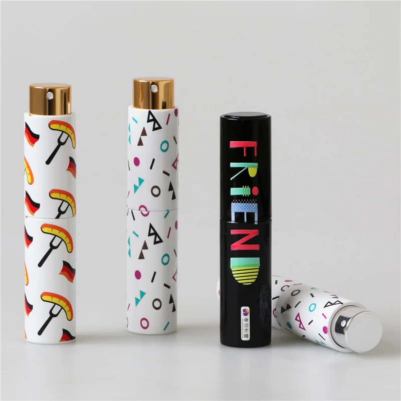 mini portable twist up plastic perfume spray bottle 10ml refillable travel glass fragrance atomizer