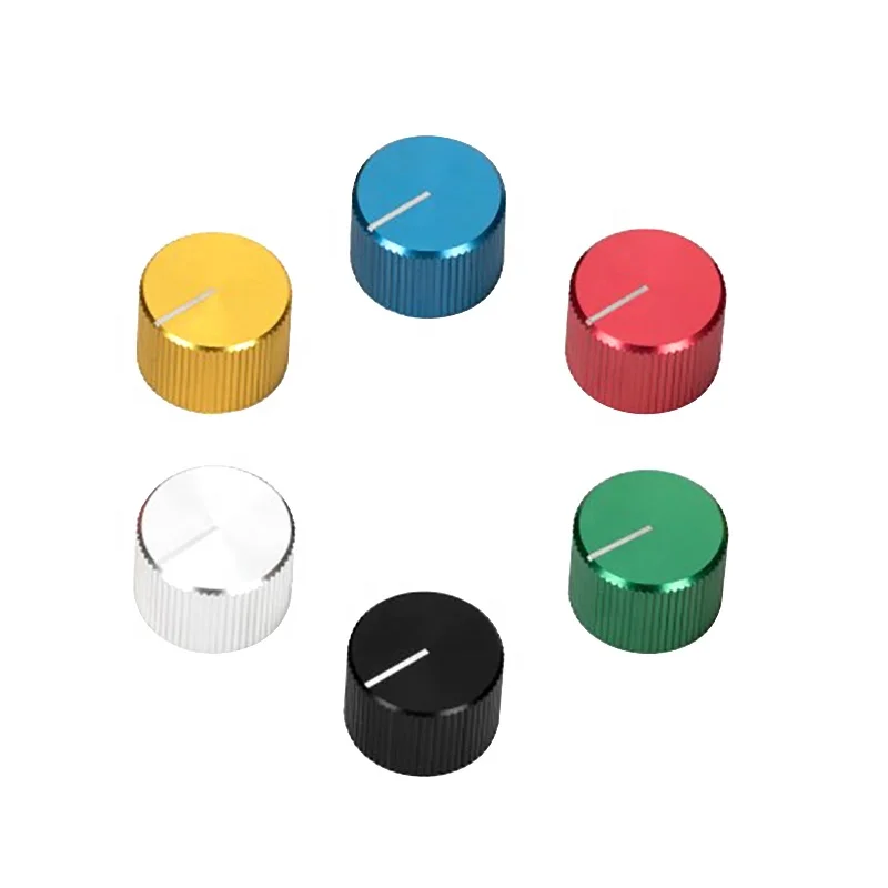 Custom CNC Machining Metal Potentiometer Knob Aluminum Guitar Pedal Knobs Solid Anodized Aluminum Guitar Knobs with Set Screw