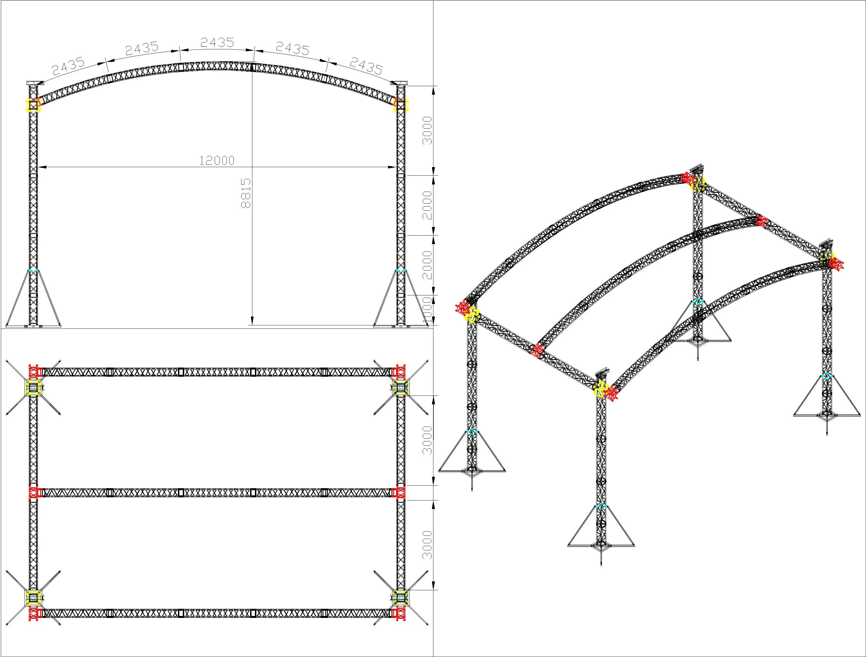 New outdoor stage roof truss aluminium alloy truss frame design