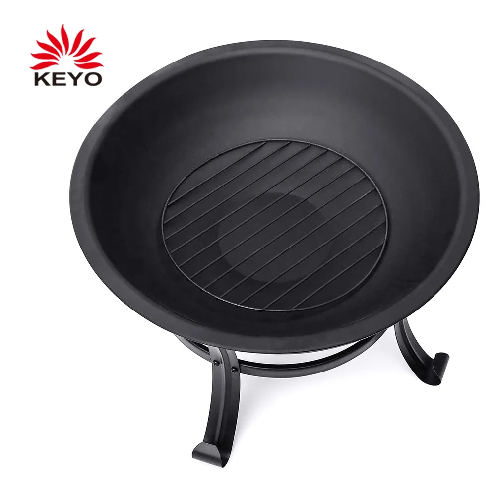 Portable Firepit 30 Inch Outdoor Mini Wrought Iron Wood Burning Fire Pits