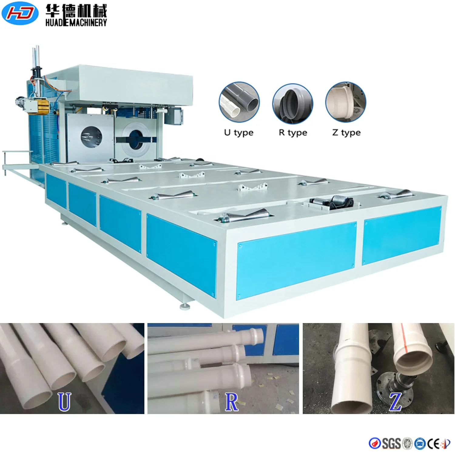 CE certify High performanceUPVC PVC pipe R J U type belling machine