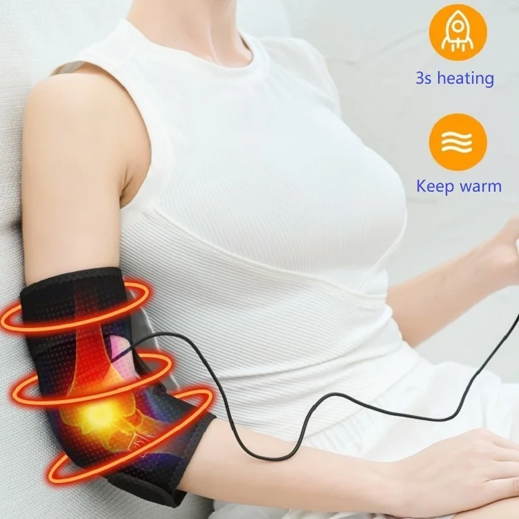 Hot Sale Heated Elbow Brace Heat Cold Therapy With 3 Level Temperature And 4 Feet USB Cable For Arm Elbow Joint Pain Relief