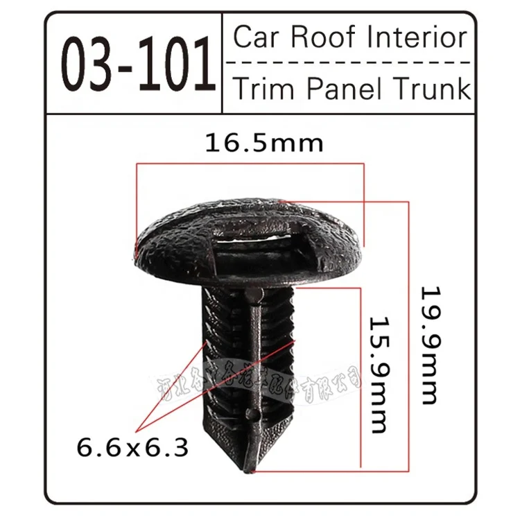 100pcs/bag  Auto Fastener Car Trunk Lining Shield Retainers Rivet Nylon Clips for Toyota Corolla for Camry 03-101