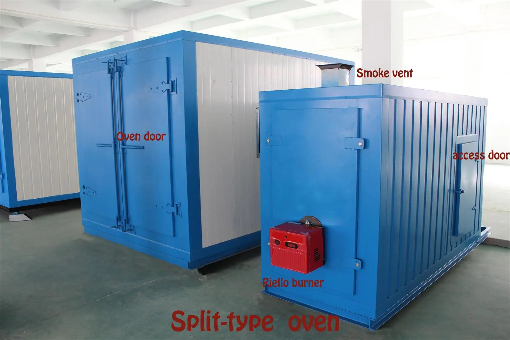 Diesel, natual gas and electric Heater Powder Coating Curing Furnace with RIELLO Burner