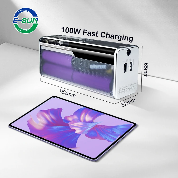 Esun Quick Charging Outdoor 100 Watt Solar Power Bank 27000mah Usb Mobile Charger Emergency Battery Charger