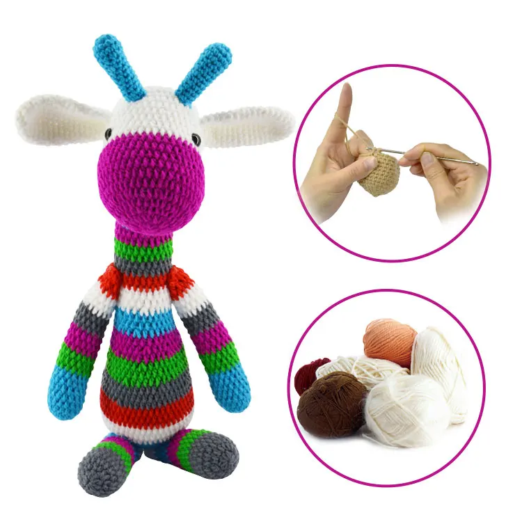 Istudio Hot Selling Doll  Diy Crochet Plush Sanimal Toy Cheap Plush Unicorn Kits