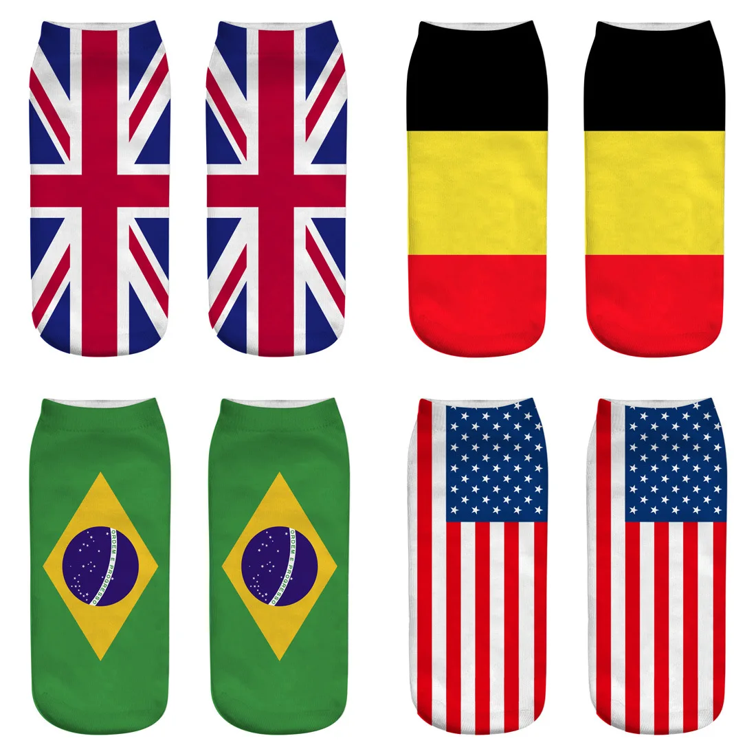 Wholesale Cheap New Design Breathable Colorful  Custom Country Flag Mens Sports Socks