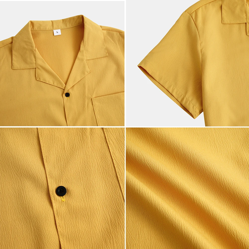 Shinesia ODM Mens Casual Linen Fabric T Shirt Blouse Custom High Quality Short Sleeve Formal Men Cotton Linen Clothing Shirt