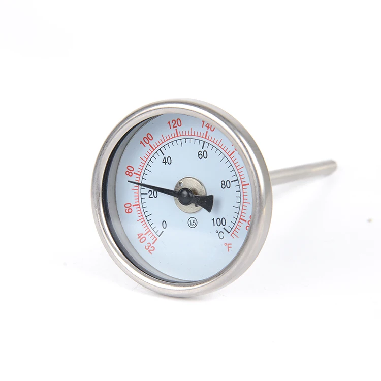 WSS411/401 Bimetal Thermometer Stainless Steel Anti-vibration Anti-vibration Anti-corrosion Boiler High Temperature Pointer Ther