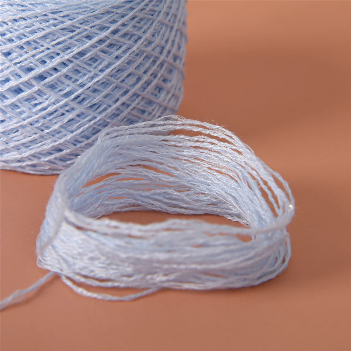 Knitting Yarn Wholesale Hand Sustainability Recycled 28ne/2 Beaded Core Spun Yarn