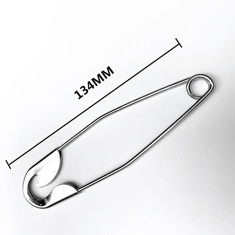 Большая цветная медная безопасная булавка для белья из нержавеющей стали с гравировкой логотипа на заказ