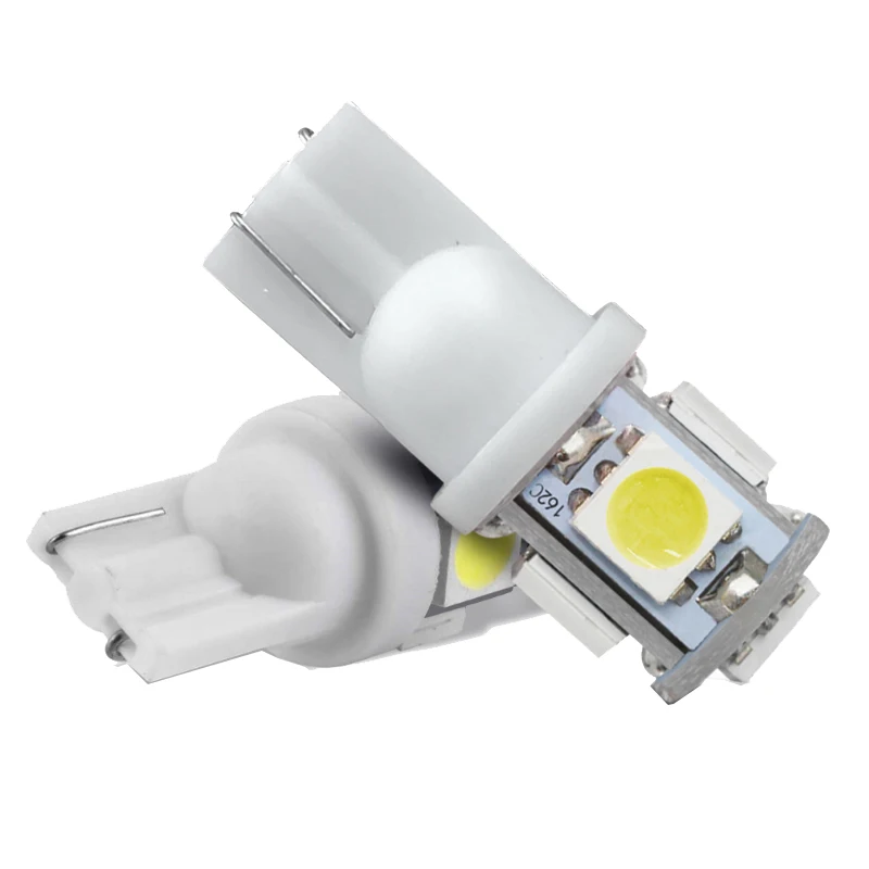 Супер яркий W5W 194 168 T10 5smd 5050 Автомобильный светодиодный светильник красный синий зеленый желтый белый DC 12 В T10 светодиод