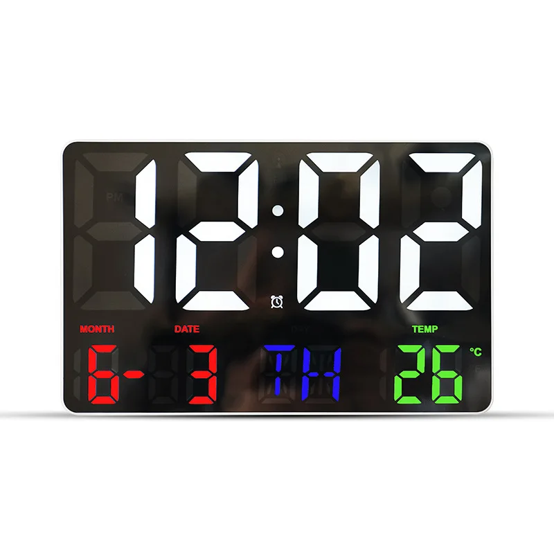 Best Whoelsaer 0717 large size digital wall Table clock living room simple week large screen mute LED Calendar clock