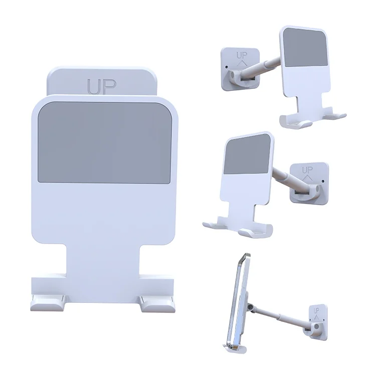 Adjustable Portable Home Wall Storage Sticky Phone Hanging Holder Suction For Mobile Phone Folding Telescopic Stand For Wall