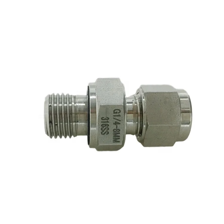 Stainless Steel 316 Male Thread Straight Tube Fitting with VCO O-Ring Face Seal