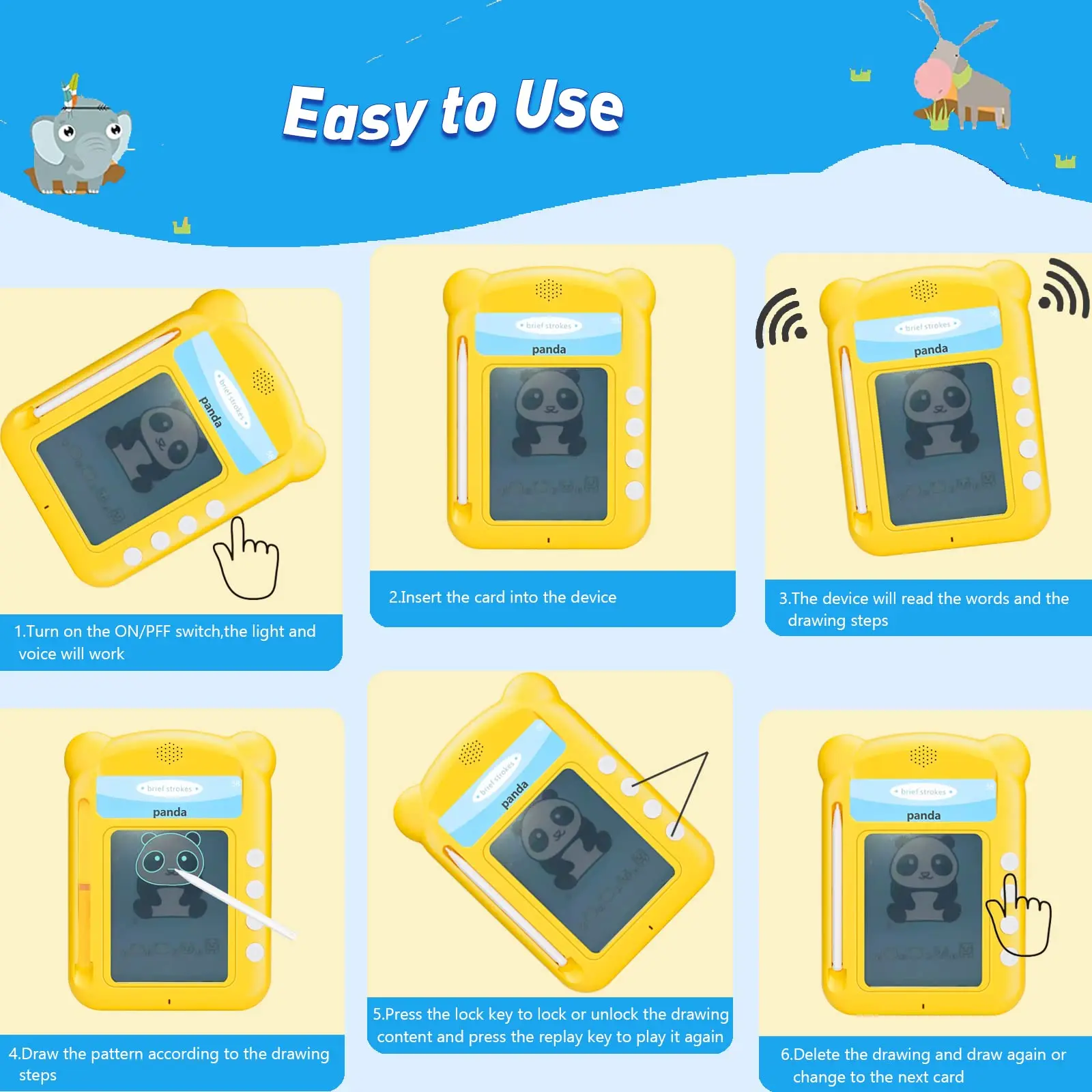 Hot Sale 2-7 Year Kids 224 Words 8.5inches Audio Flash Card Educational Learning Toy with Drawing Function