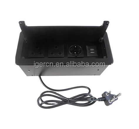 Flipping Cover Cable Cubby Hidden Multimedia Euro Tabletop Power Outlets for kitchen /Whole Sale Table Top power office socket