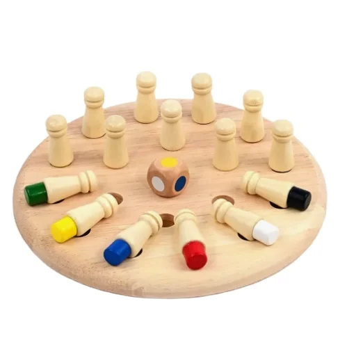 GIBBON Wooden Memory Chess Game, Wooden Memory Match Stick Chess Board Game