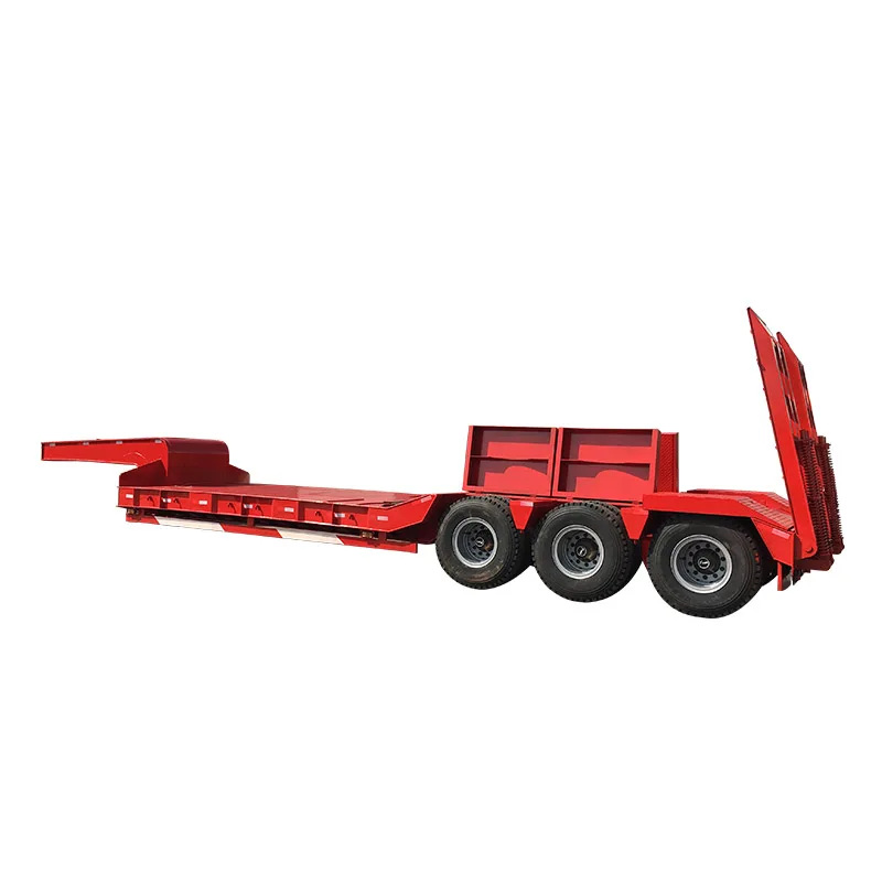 60ton 100ton Low Loader container chassis Loader Lowbed Truck Low Bed Trailer low platform Semi-Trailer