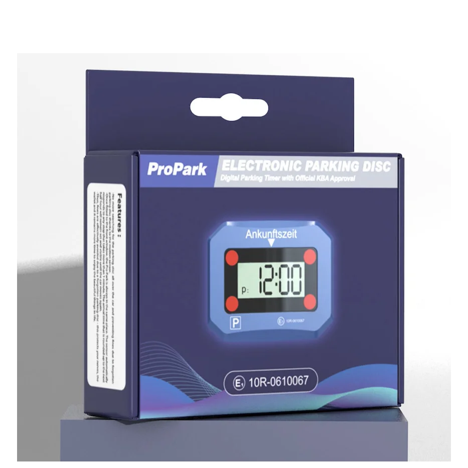 Germany Blue Auto Car Electronic Parking Clock Timer Clock Electric Parking Disc With Battery
