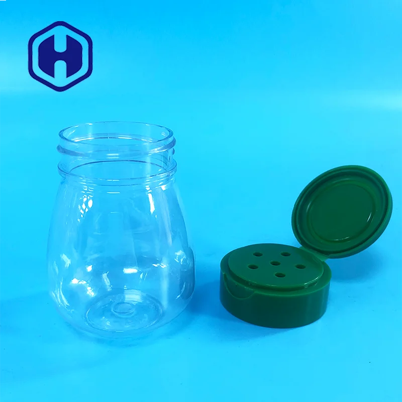 airtight packaging flip top cap screw fancy bulk PET decorative empty seal unique wholesale plastic spice jars