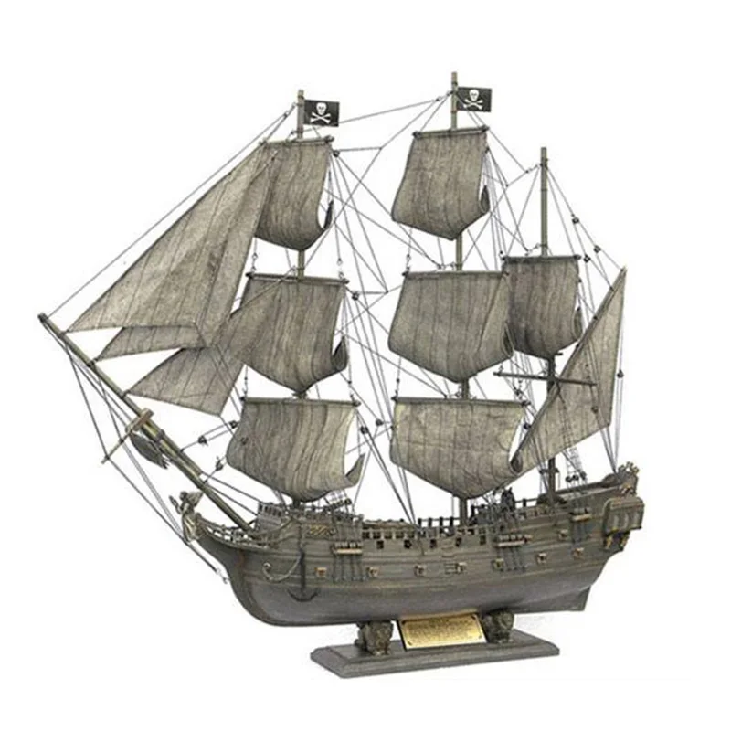 Подарок на день отца и коллекция, ручная работа, Черная жемчужина, пират Карибского моря, летающий голландец, модель корабля, Античный Декор