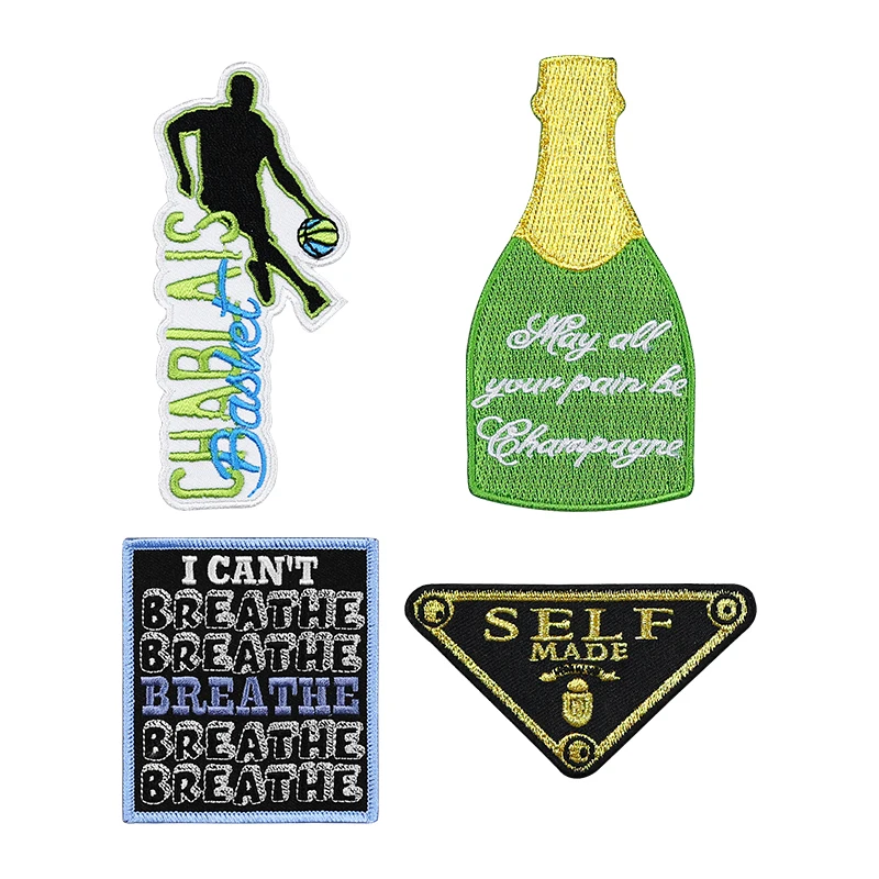 Custom LOGO Embroidery 3D Puff Brand Name Letter Custom Embroidered Patch Number Iron On Embroidery Patches